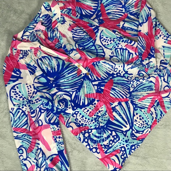 Lilly Pulitzer Tops - Lilly Pulitzer She She Shells Pink Silk Elsa Top